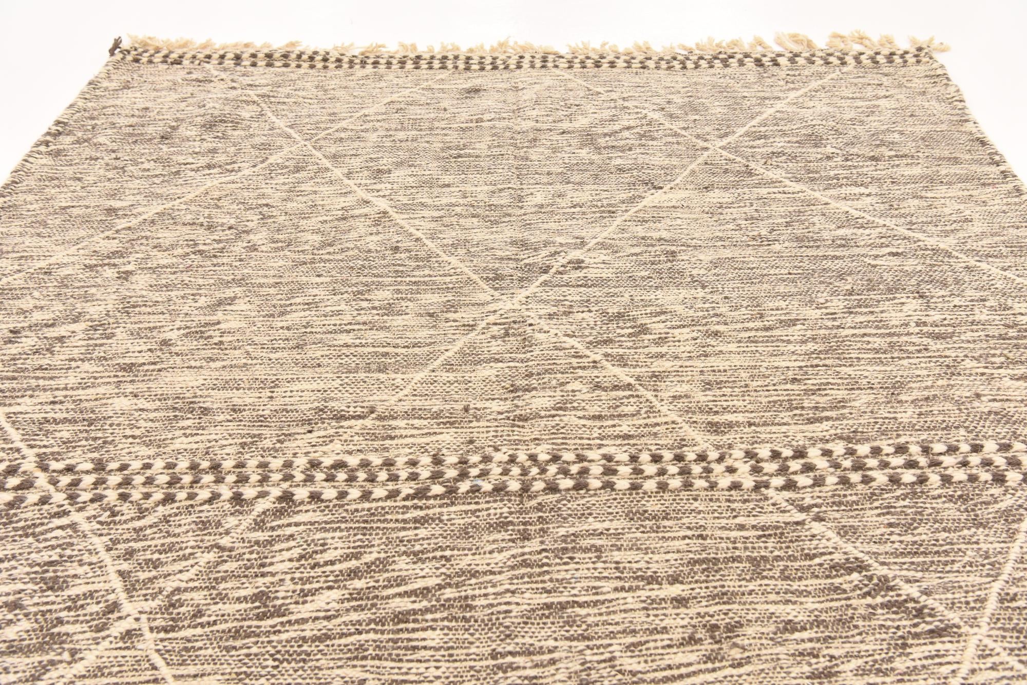 6' 7 x 9' Hand Knotted Moroccan Wool Rug