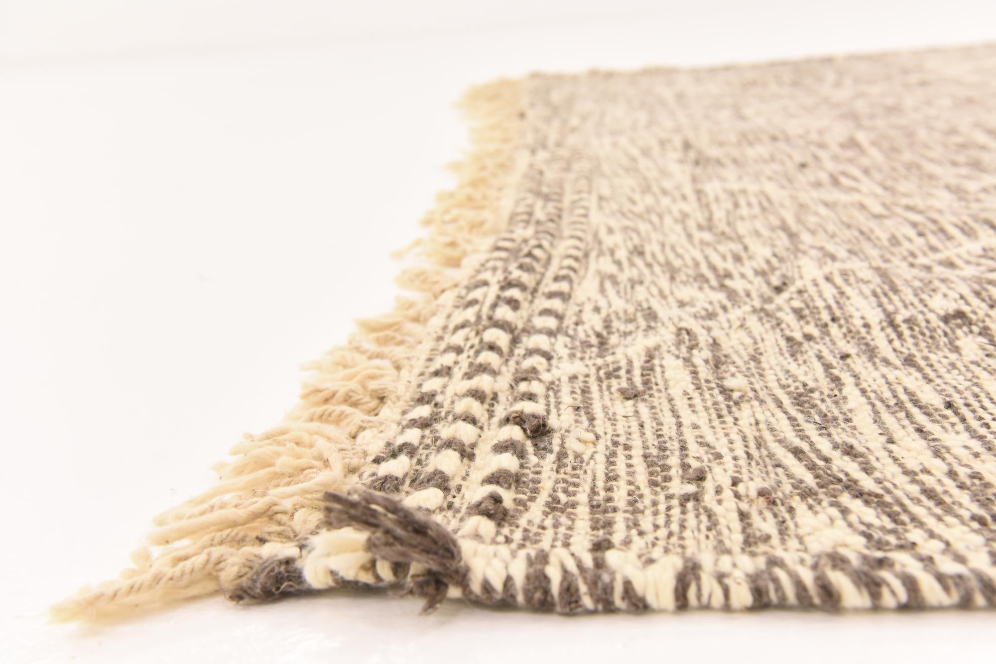 6' 7 x 9' Hand Knotted Moroccan Wool Rug
