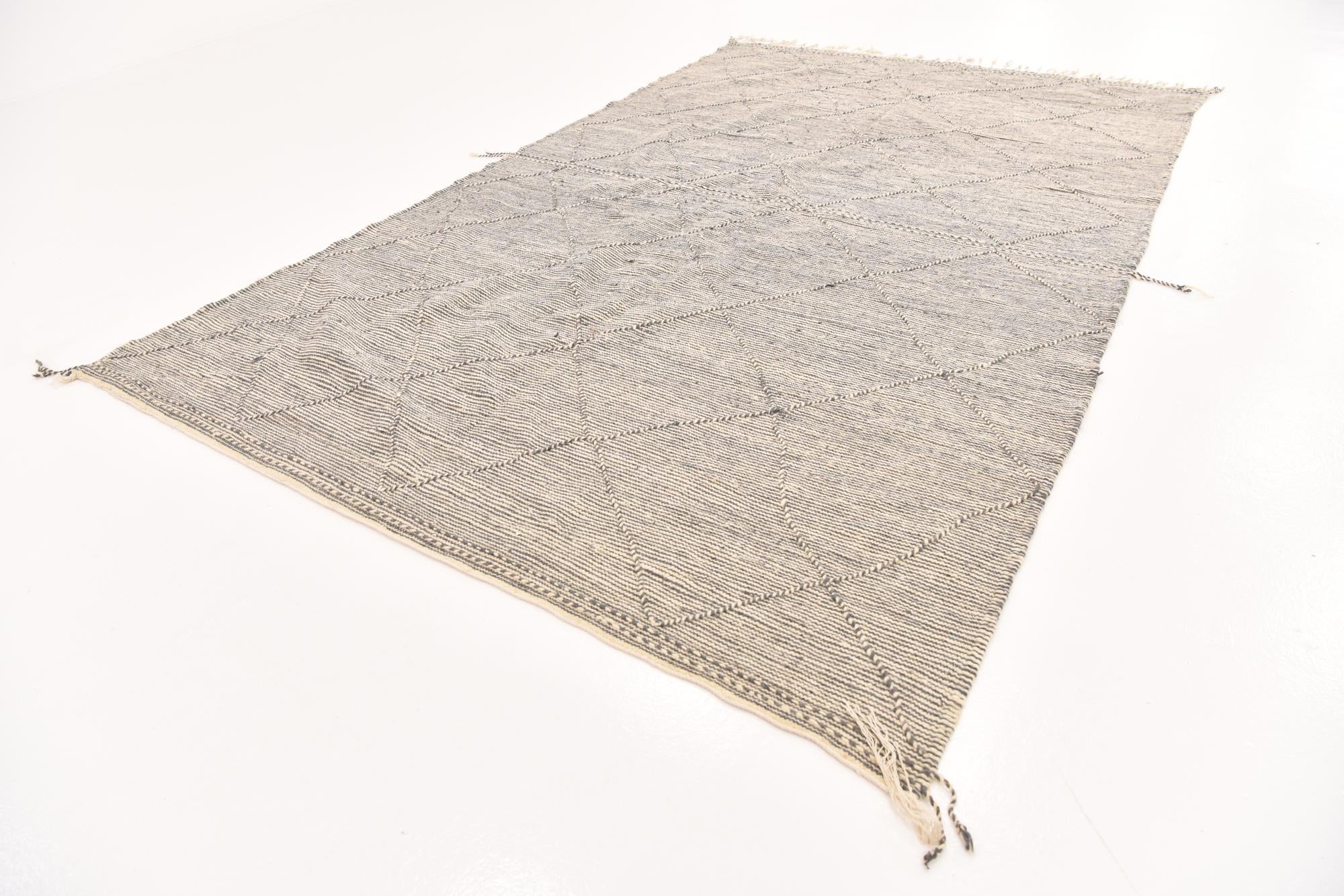 6' 4 x 10' 1 Hand Knotted Moroccan Wool Rug