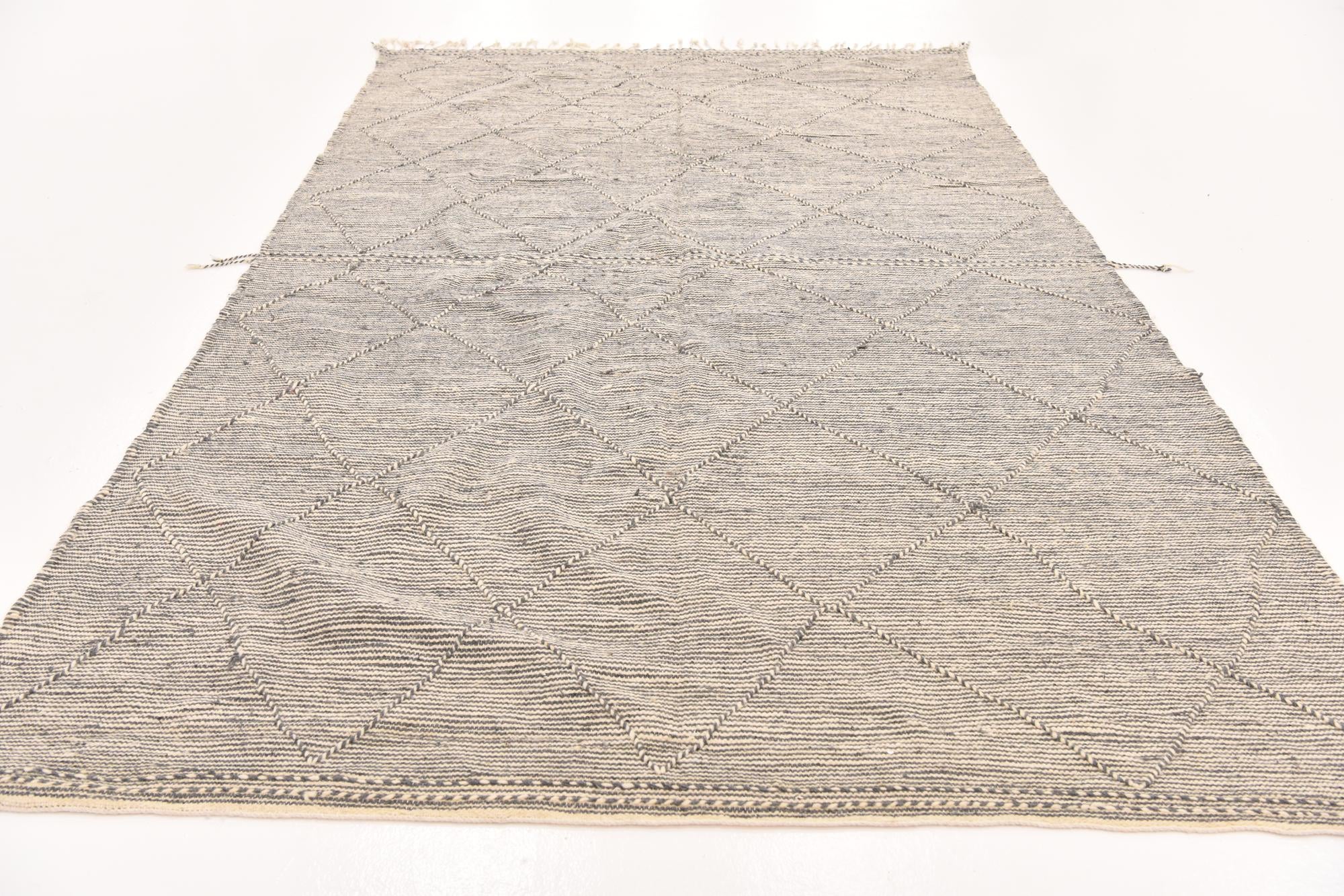 6' 4 x 10' 1 Hand Knotted Moroccan Wool Rug