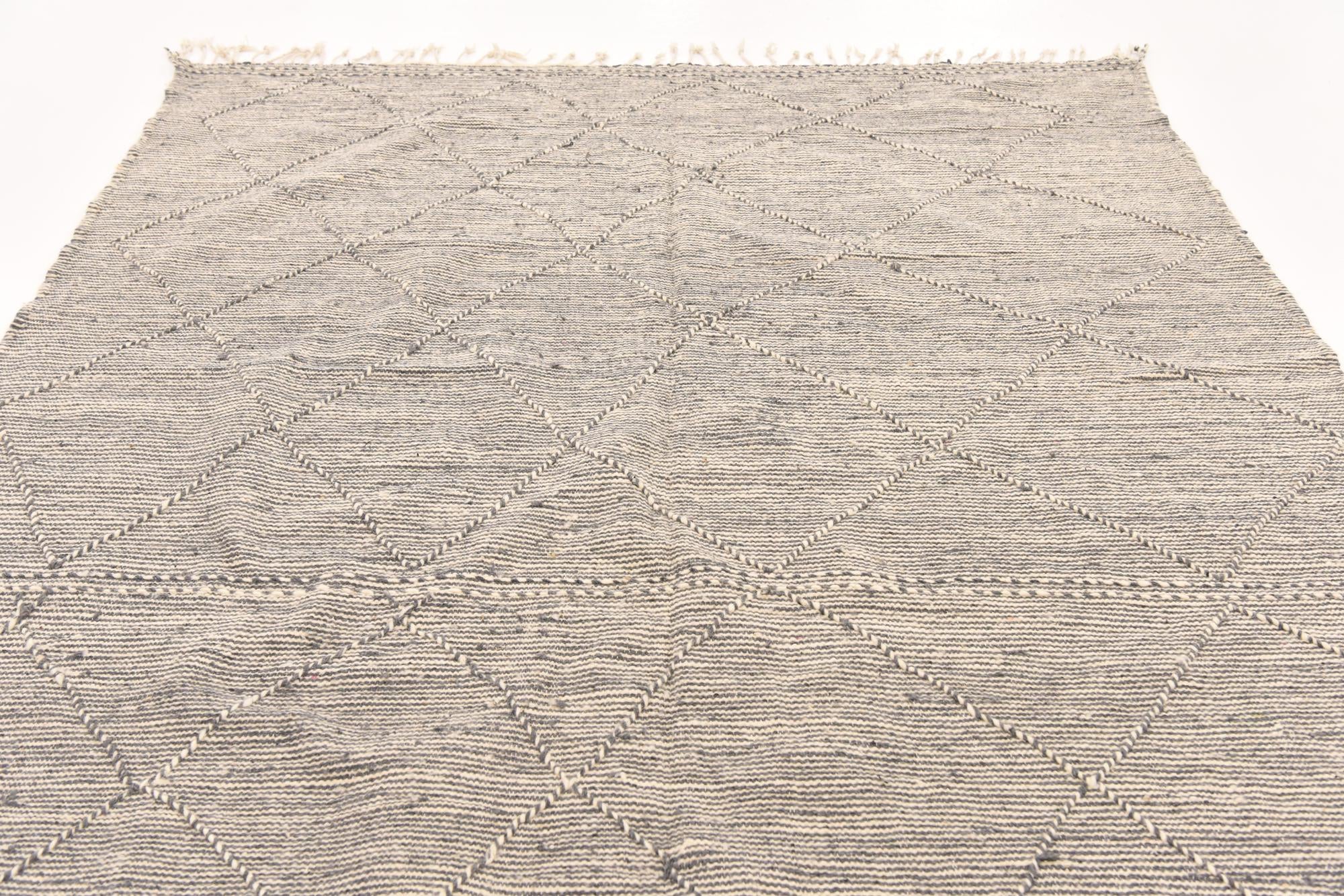 6' 4 x 10' 1 Hand Knotted Moroccan Wool Rug