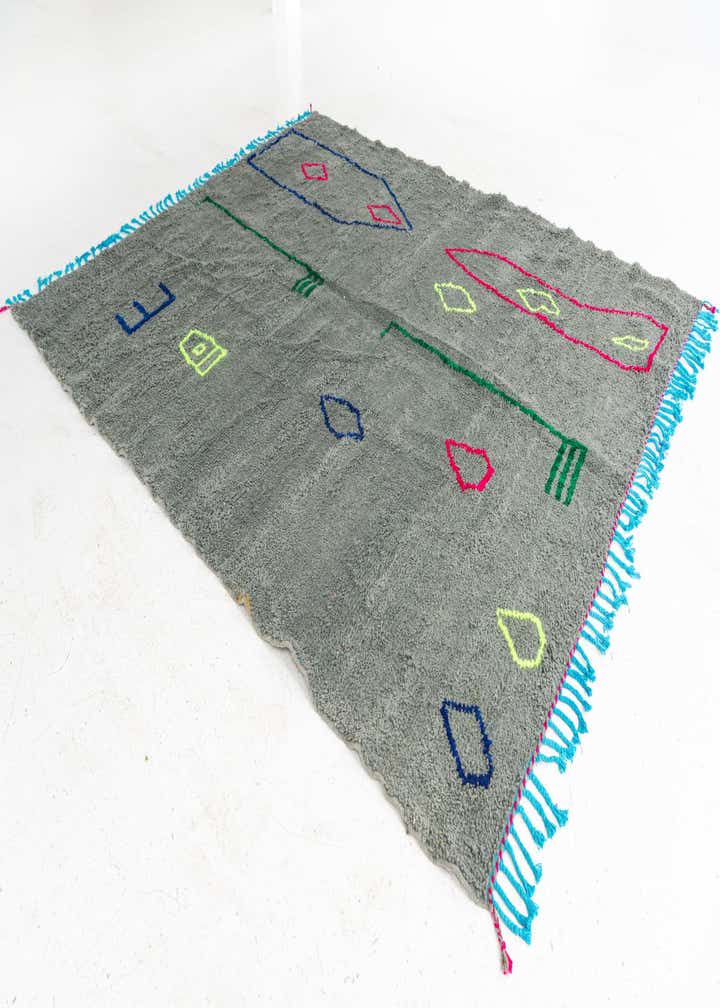 6' 6 x 9' 4 Hand Knotted Moroccan Wool Rug