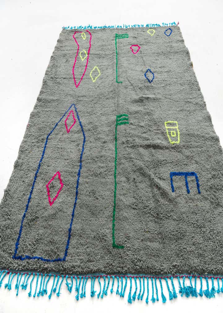 6' 6 x 9' 4 Hand Knotted Moroccan Wool Rug