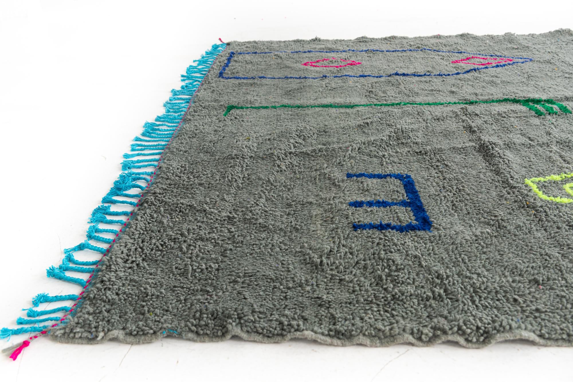 6' 6 x 9' 4 Hand Knotted Moroccan Wool Rug