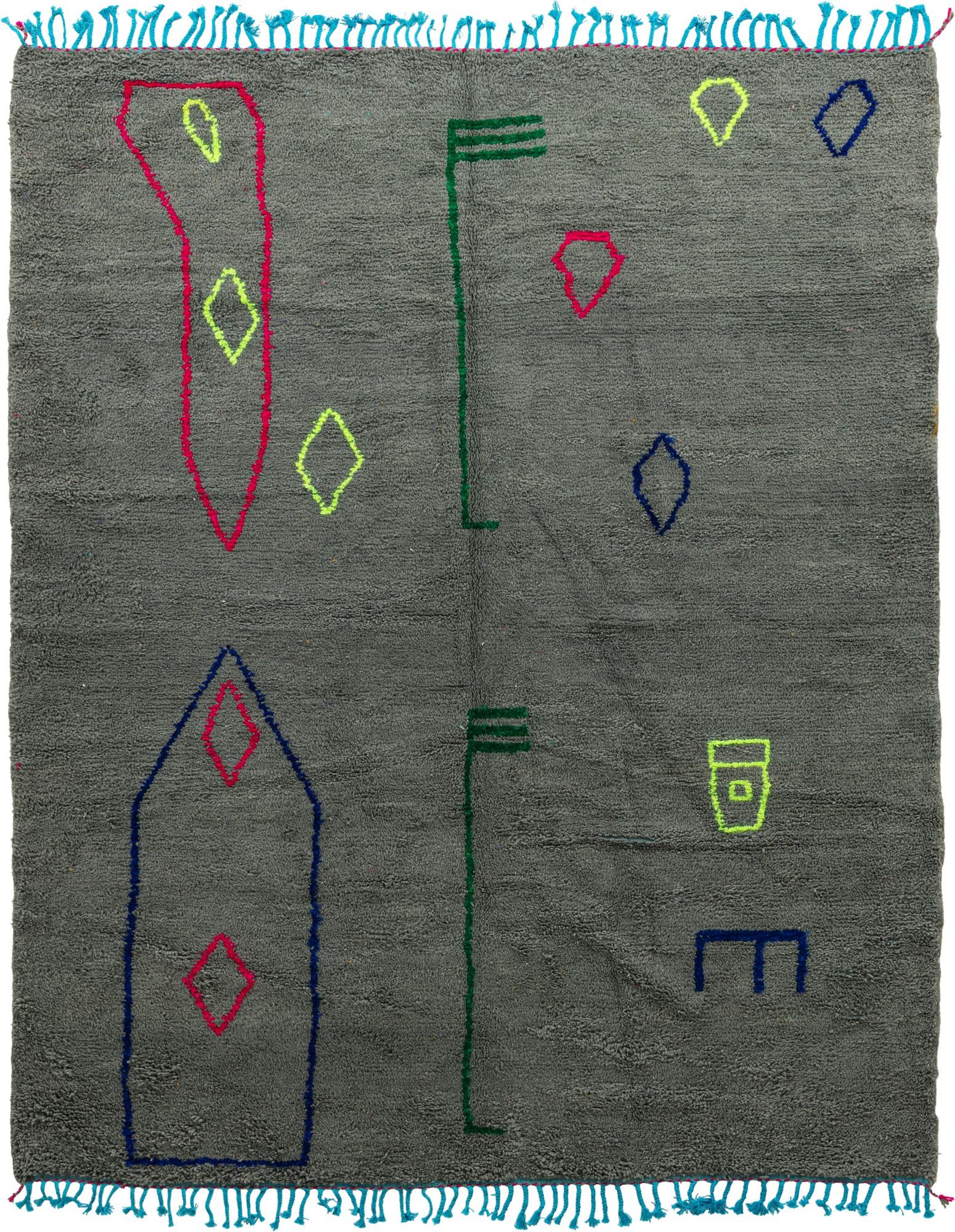 6' 6 x 9' 4 Hand Knotted Moroccan Wool Rug