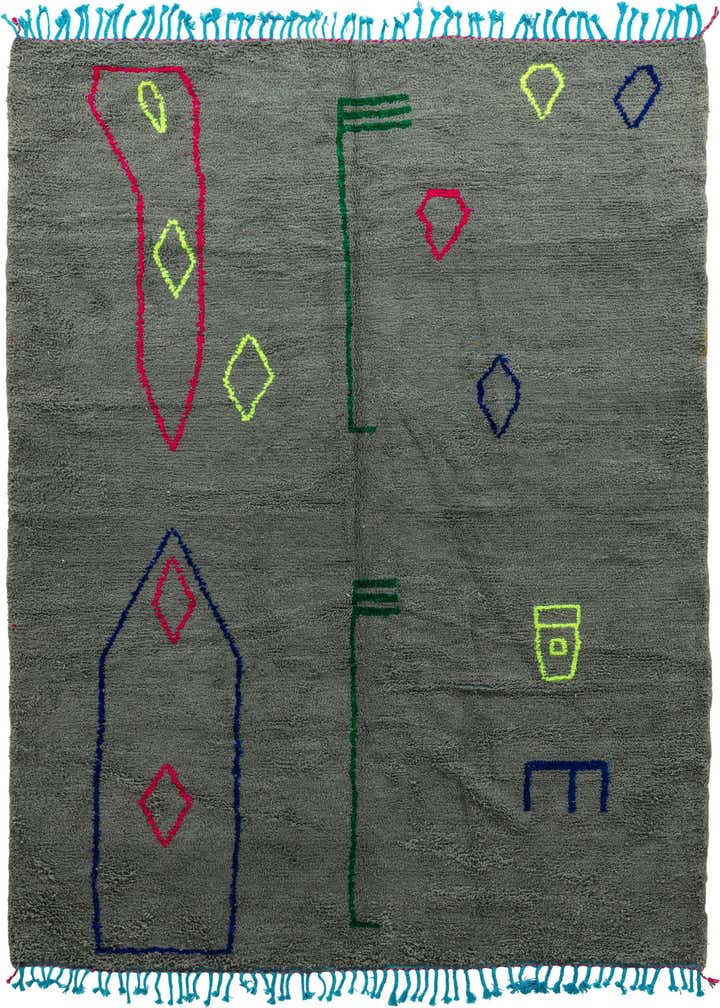 6' 6 x 9' 4 Hand Knotted Moroccan Wool Rug