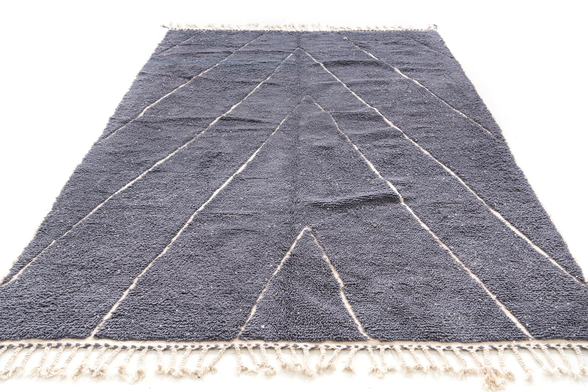 6' 9 x 9' 5 Hand Knotted Moroccan Wool Rug