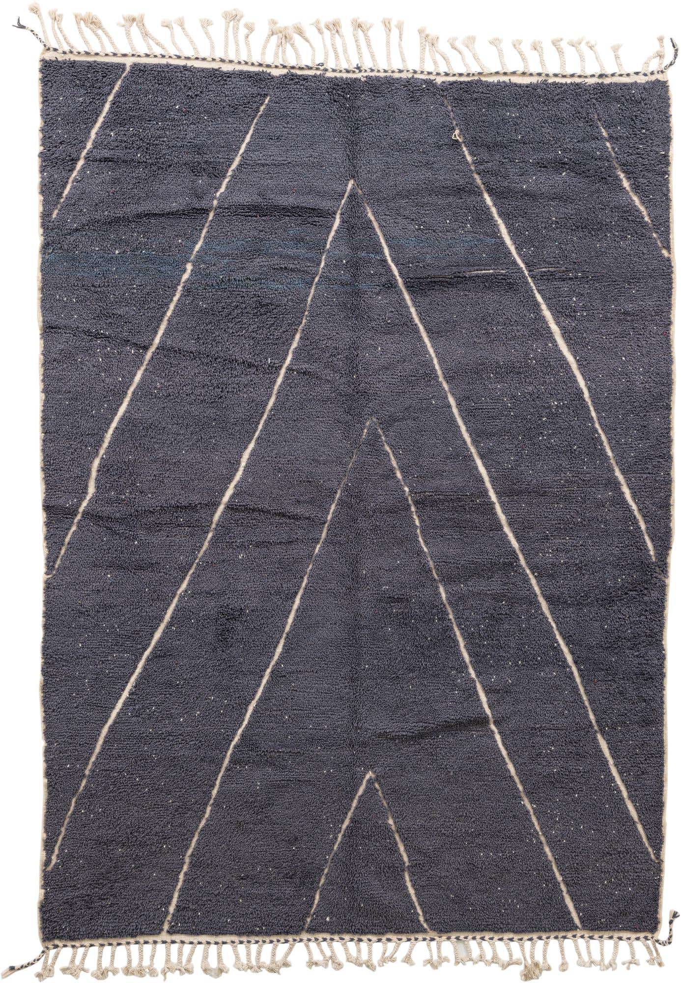 6' 9 x 9' 5 Hand Knotted Moroccan Wool Rug