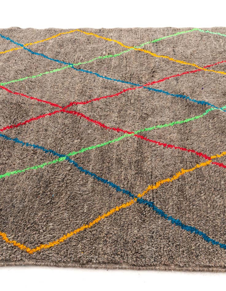 Detail image of 6' 5 x 10'  Hand Knotted Moroccan Wool Rug