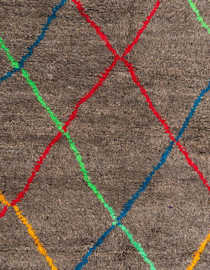 Detail image of 6' 5 x 10'  Hand Knotted Moroccan Wool Rug