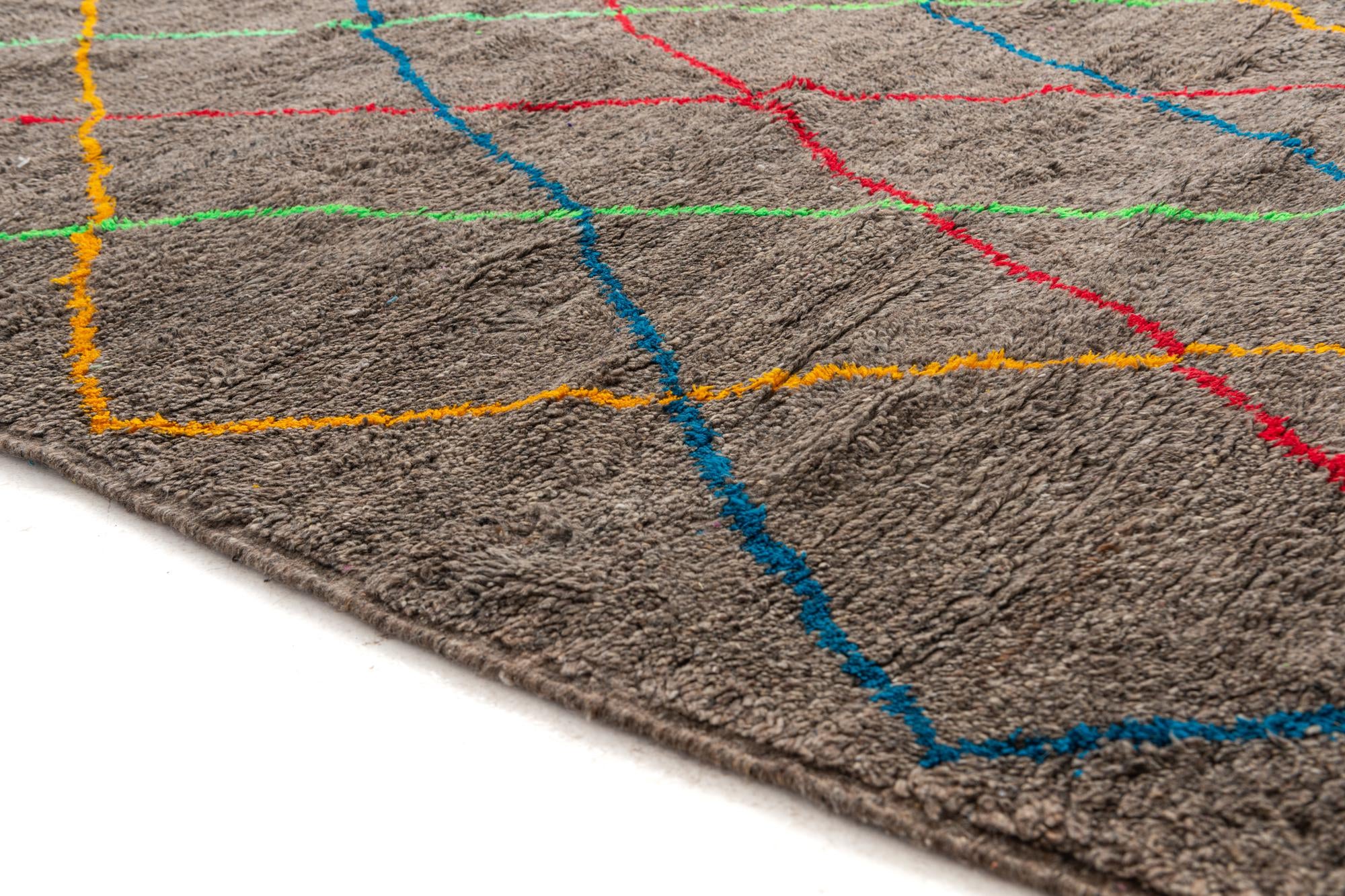 6' 5 x 10' Hand Knotted Moroccan Wool Rug