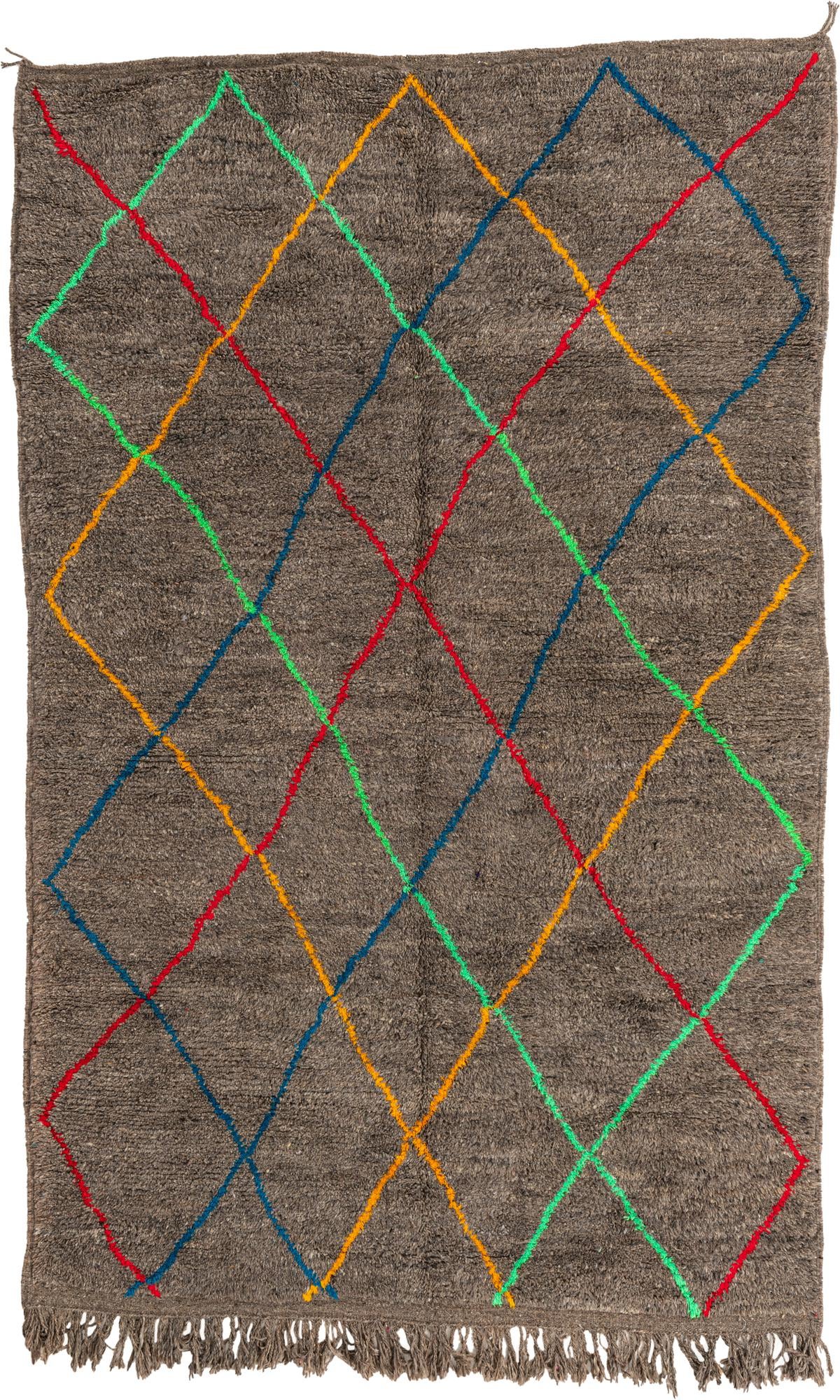6' 5 x 10' Hand Knotted Moroccan Wool Rug