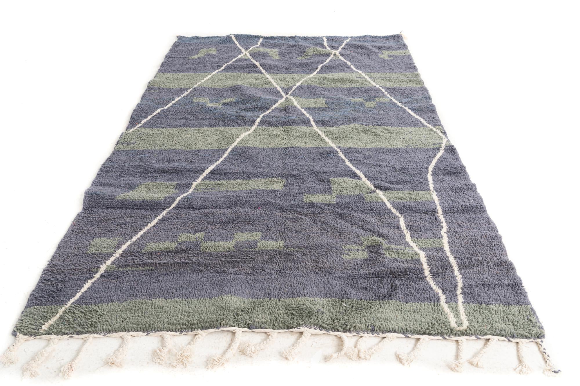 5' 4 x 8' Hand Knotted Moroccan Wool Rug