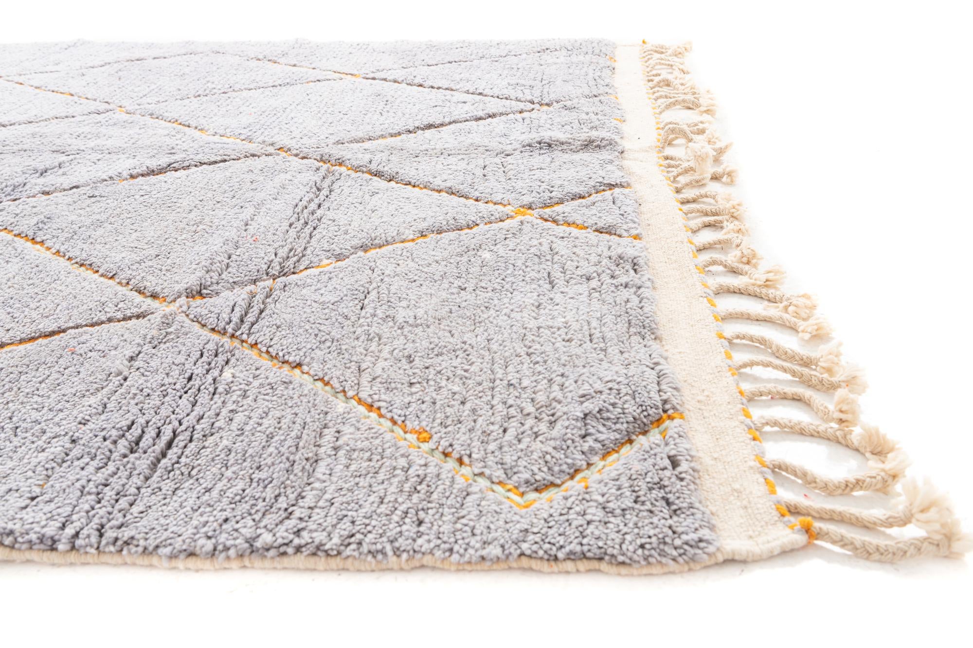 7' 4 x 9' 2 Hand Knotted Moroccan Wool Rug