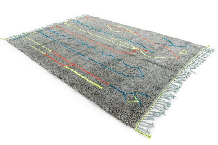 Detail image of 6' 9 x 9' 6 Hand Knotted Moroccan Wool Rug