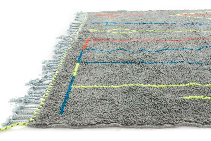 6' 9 x 9' 6 Hand Knotted Moroccan Wool Rug
