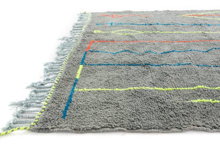 Detail image of 6' 9 x 9' 6 Hand Knotted Moroccan Wool Rug