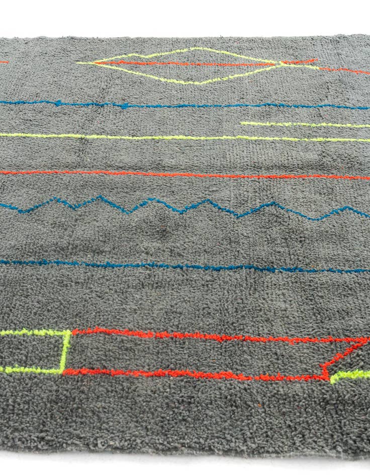 Detail image of 6' 9 x 9' 6  Hand Knotted Moroccan Wool Rug