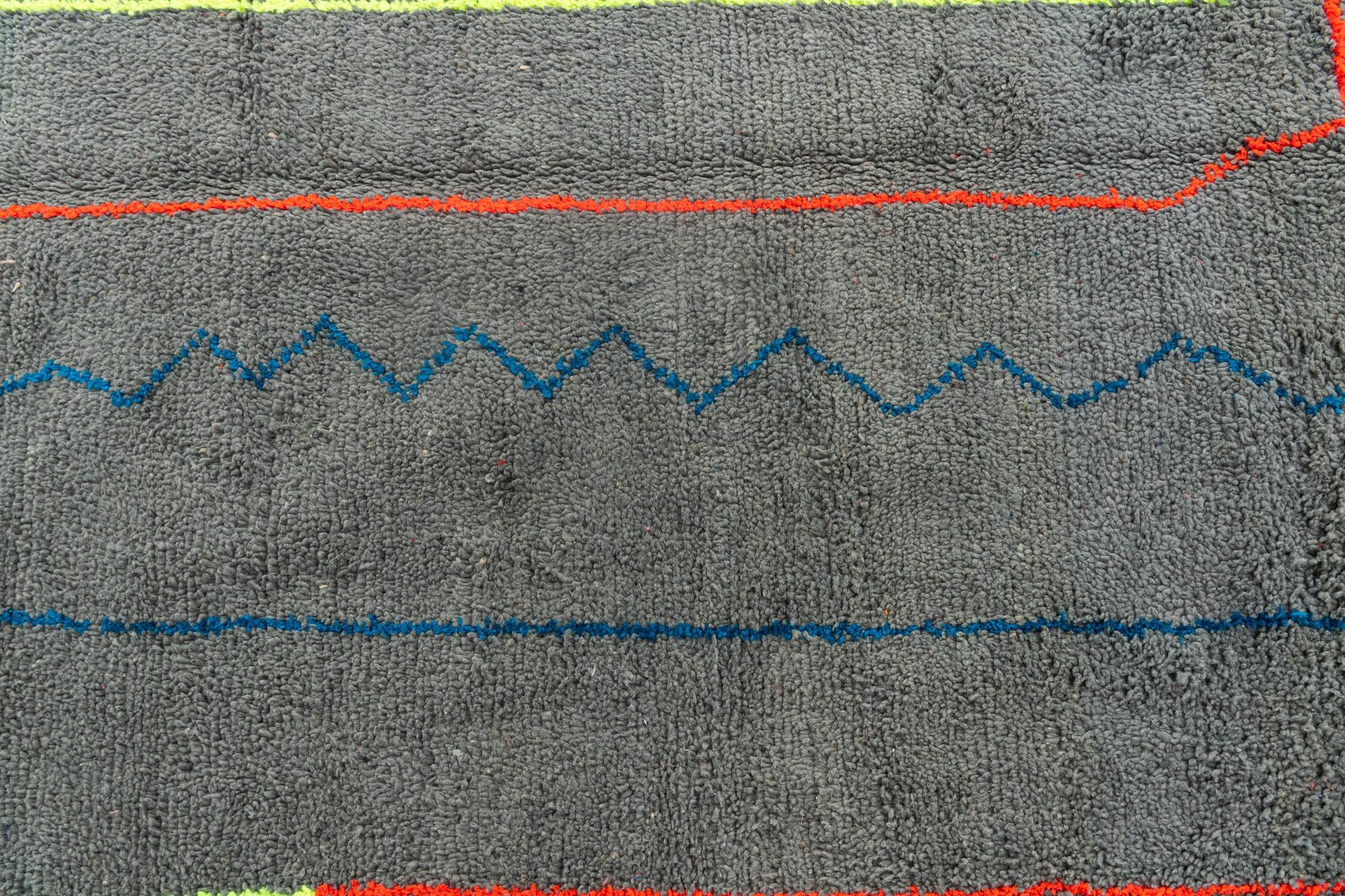 6' 9 x 9' 6 Hand Knotted Moroccan Wool Rug