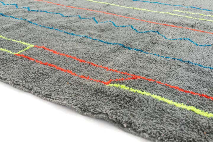 6' 9 x 9' 6 Hand Knotted Moroccan Wool Rug