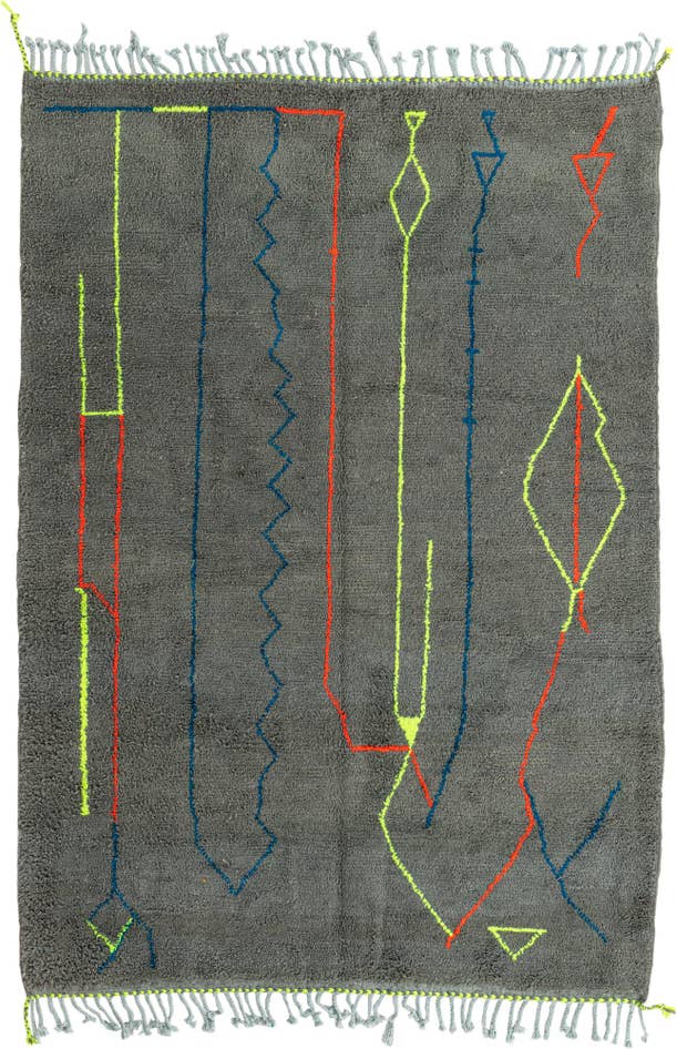 Detail image of 6' 9 x 9' 6 Hand Knotted Moroccan Wool Rug