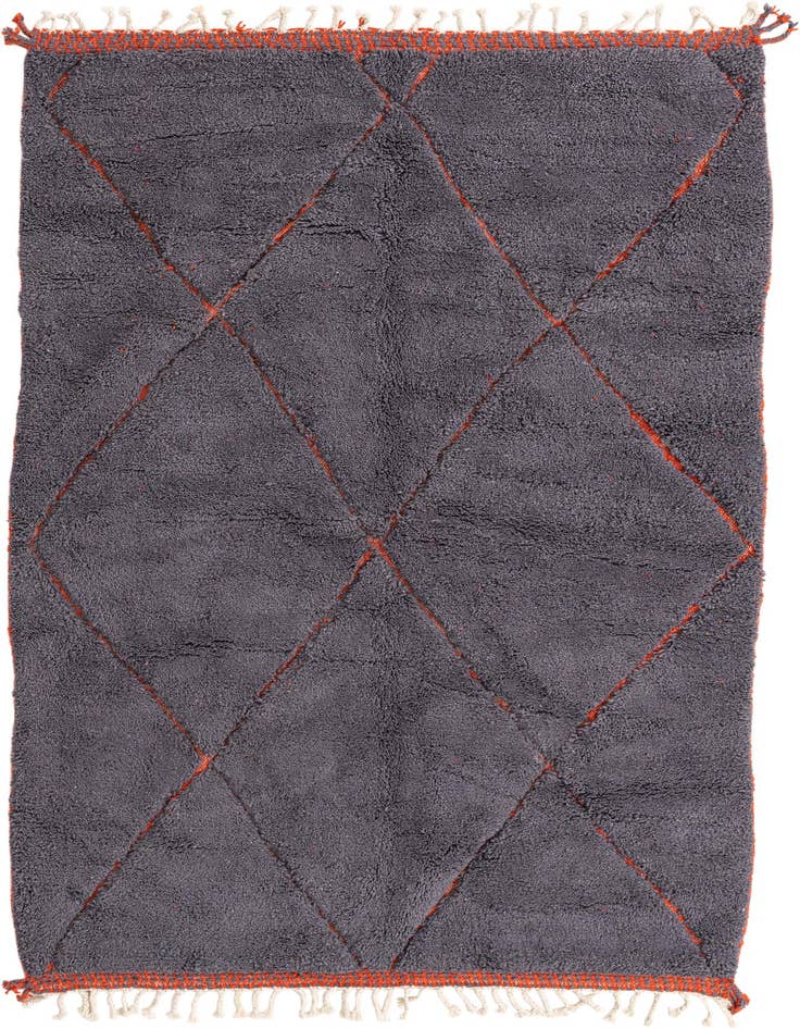 Detail image of 5' 4 x 8' 3 Hand Knotted Moroccan Wool Rug