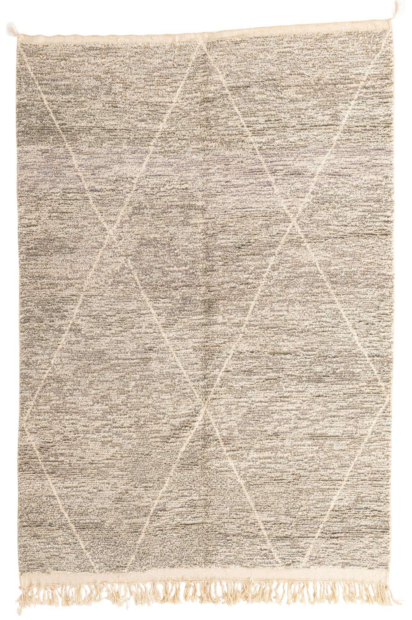 6' 9 x 9' 8 Hand Knotted Moroccan Wool Rug