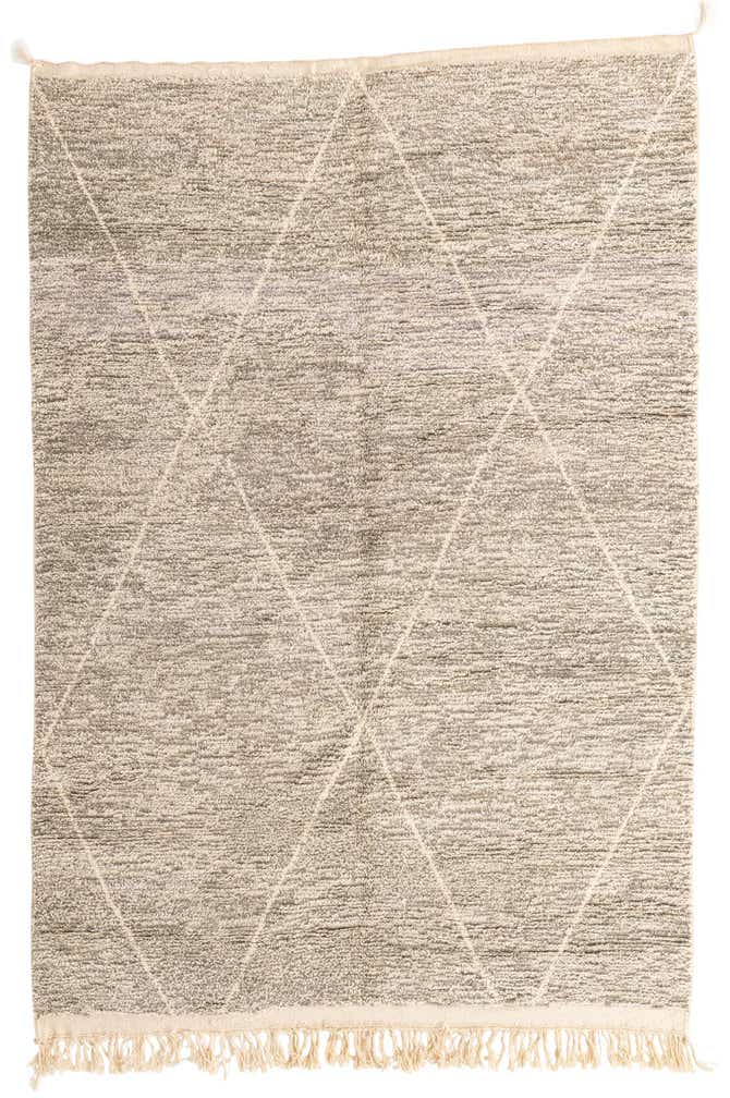 6' 9 x 9' 8 Hand Knotted Moroccan Wool Rug