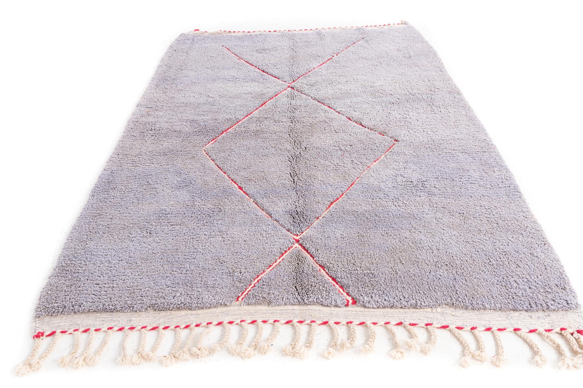 6' 2 x 8' 3 Hand Knotted Moroccan Wool Rug
