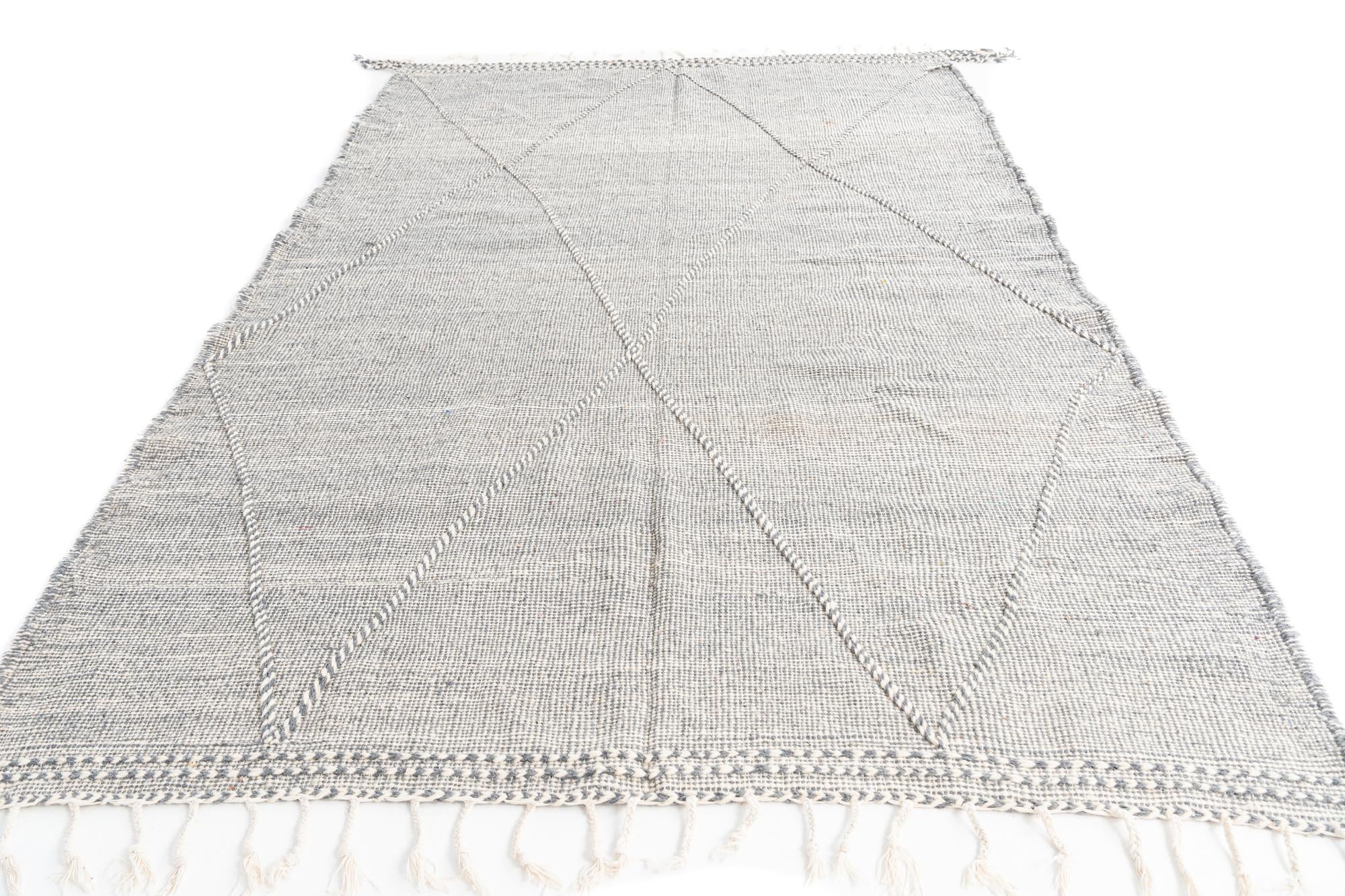 6' 5 x 10' 2 Hand Knotted Moroccan Wool Rug
