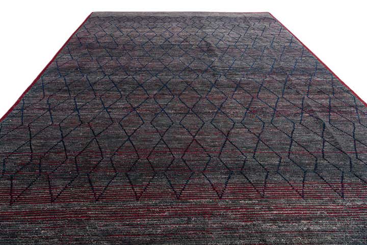 9' 6 x 12' 9 Hand Knotted Moroccan Wool Rug