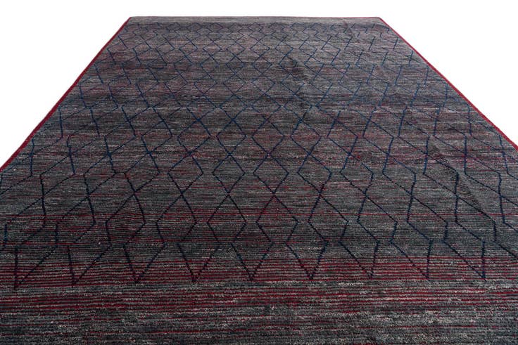 Detail image of 9' 6 x 12' 9 Hand Knotted Moroccan Wool Rug