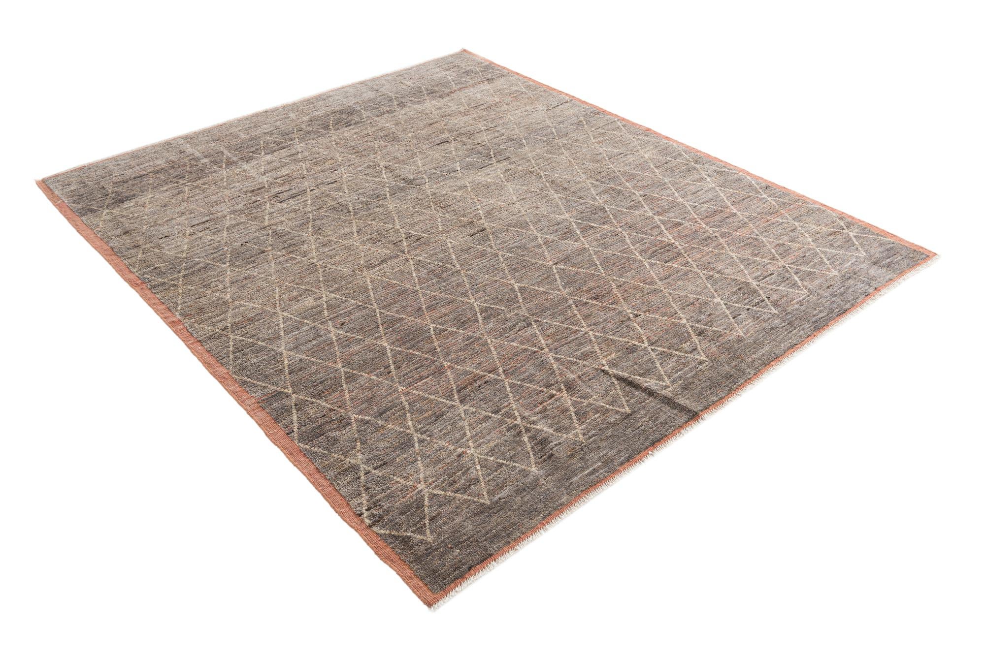 8' 9 x 10' 3 Hand Knotted Moroccan Wool Rug