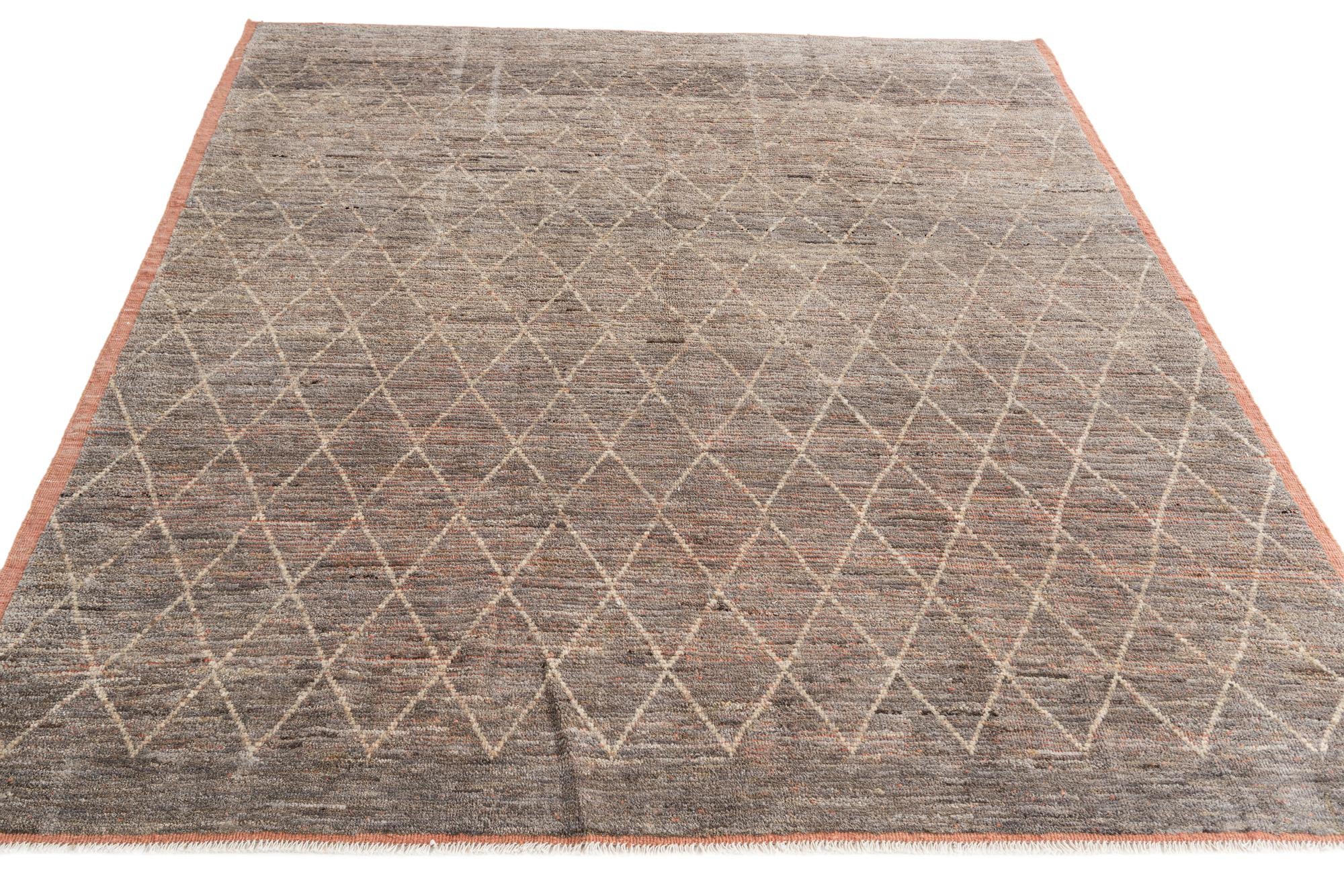 8' 9 x 10' 3 Hand Knotted Moroccan Wool Rug