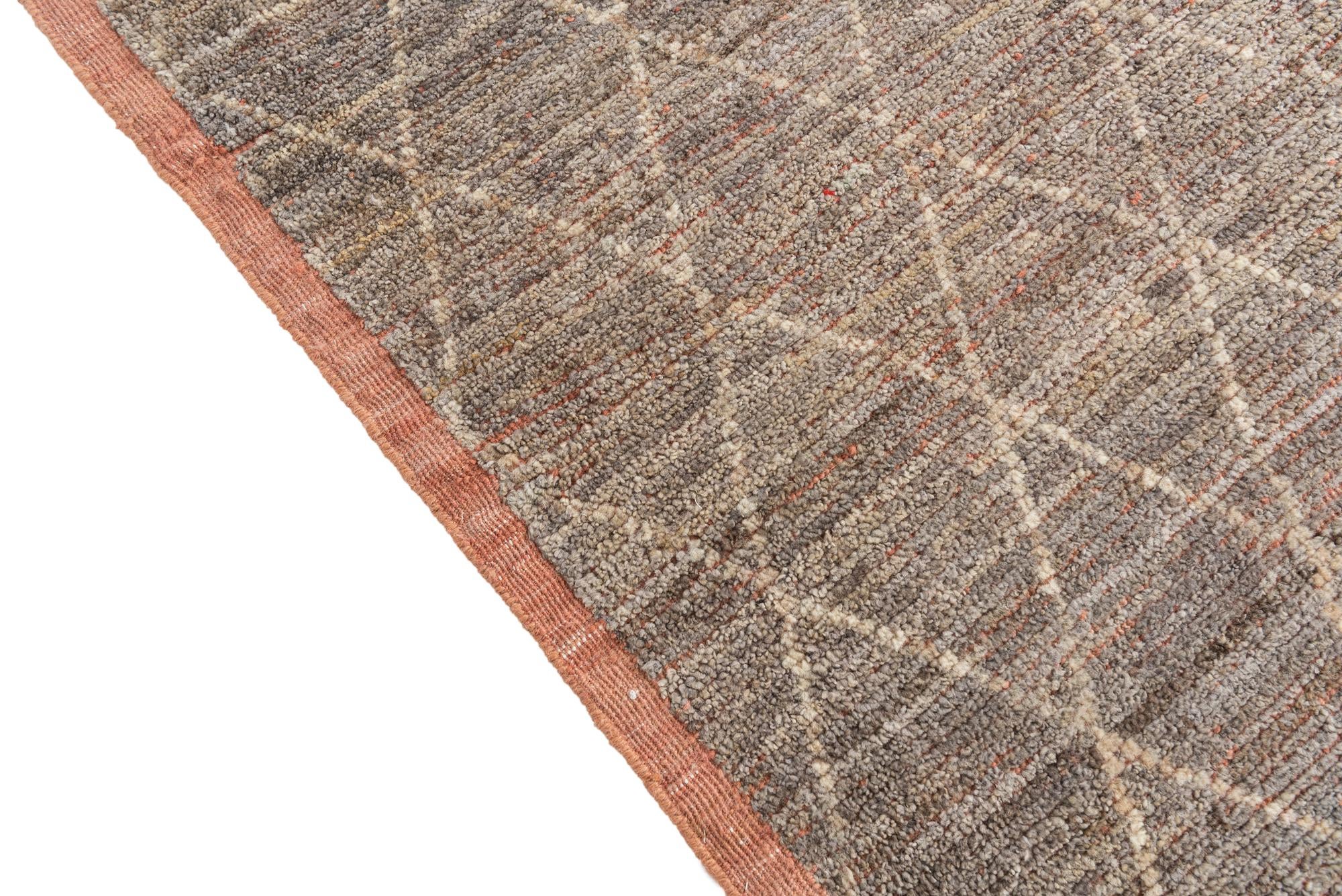 8' 9 x 10' 3 Hand Knotted Moroccan Wool Rug