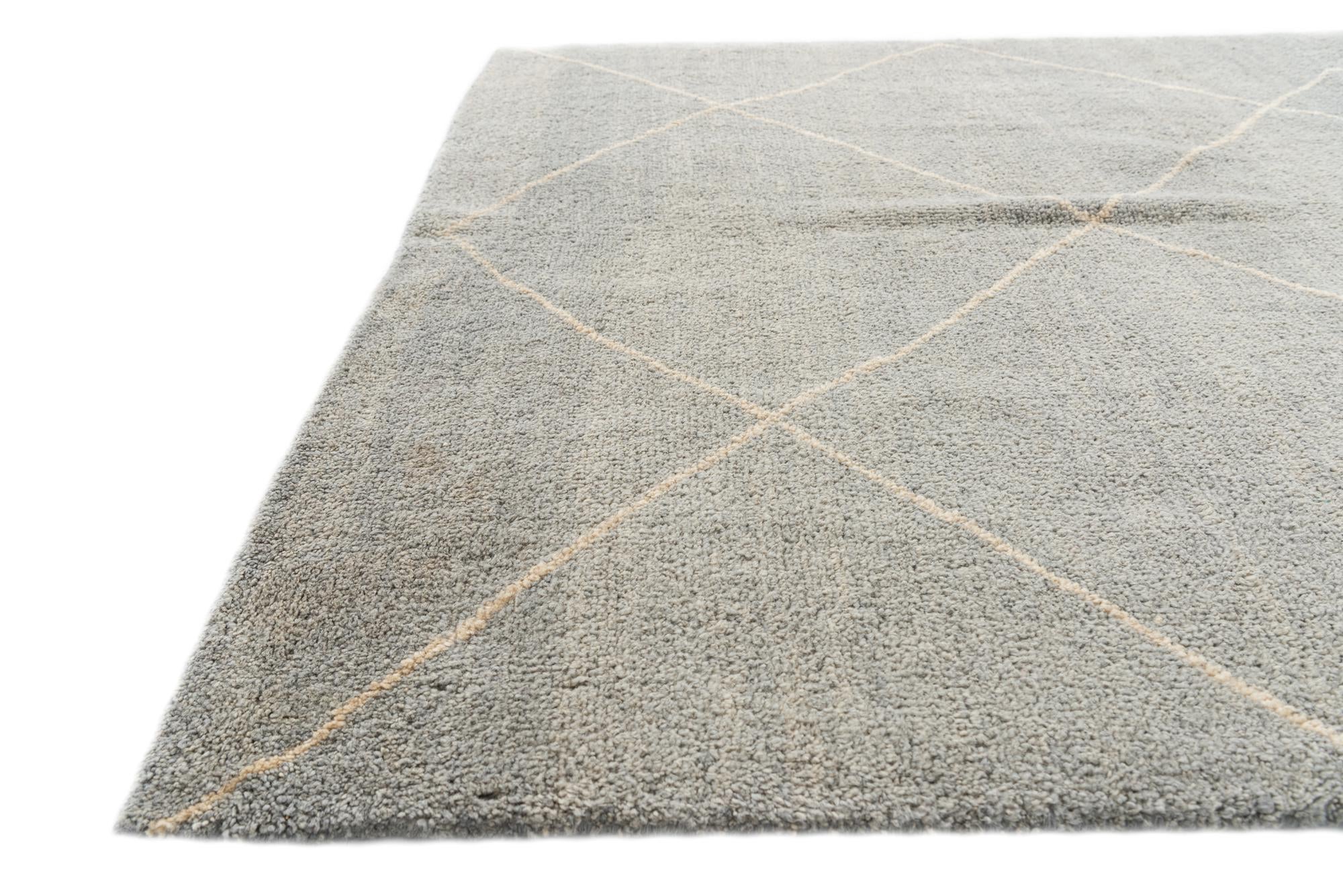 4' 7 x 6' 7 Hand Knotted Moroccan Wool Rug