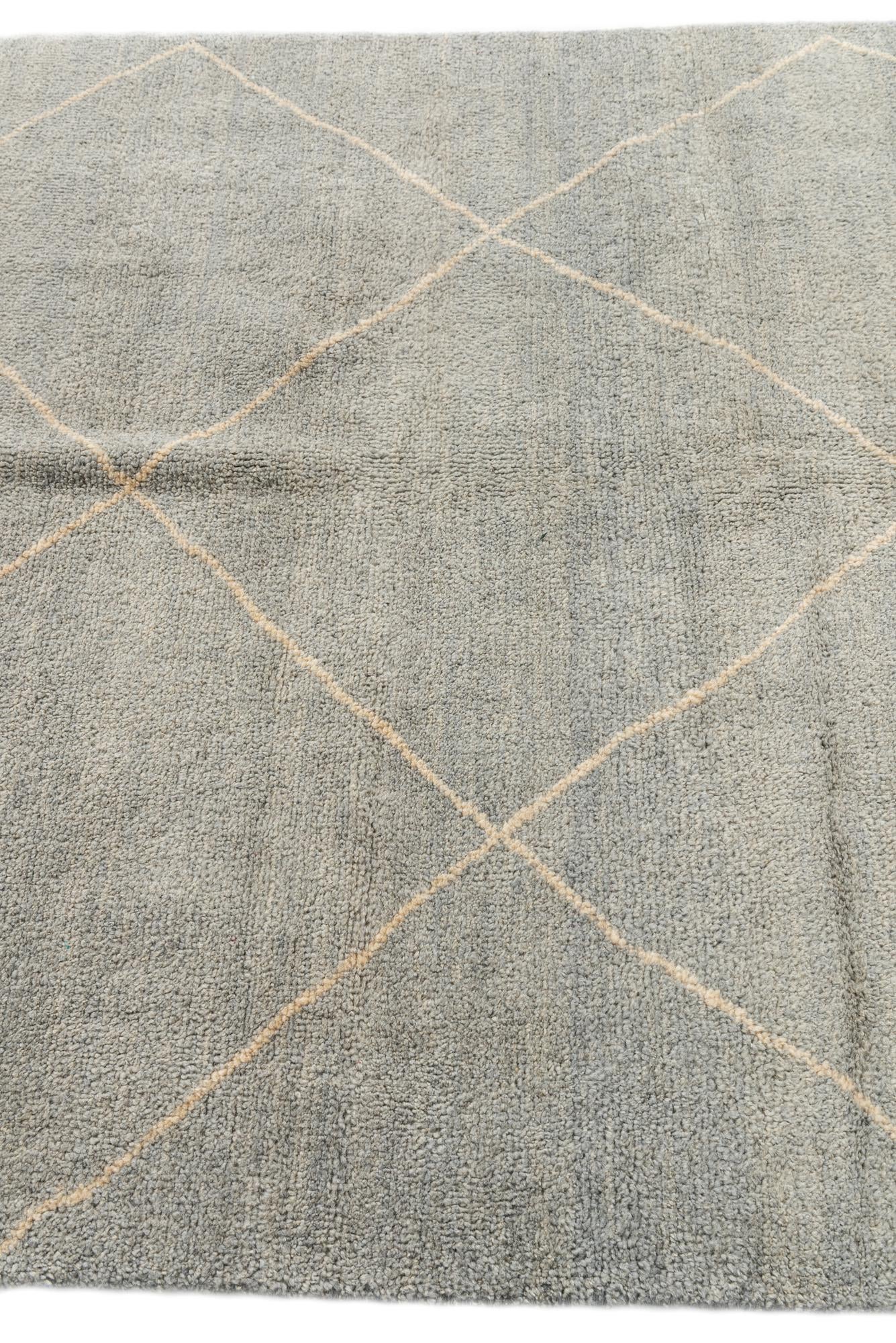 4' 7 x 6' 7 Hand Knotted Moroccan Wool Rug