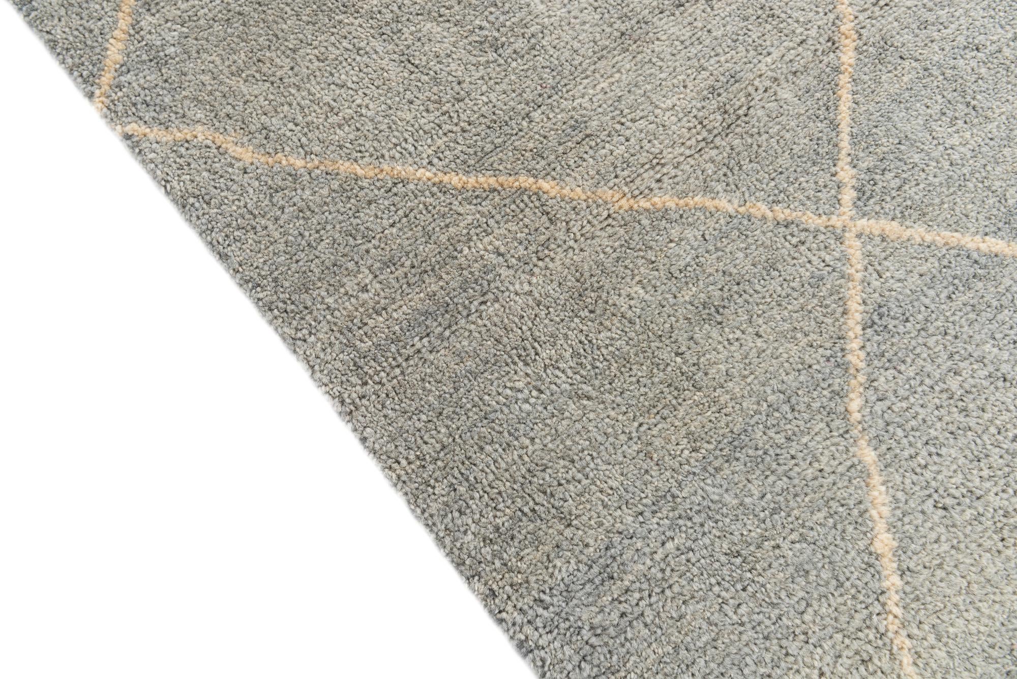 4' 7 x 6' 7 Hand Knotted Moroccan Wool Rug