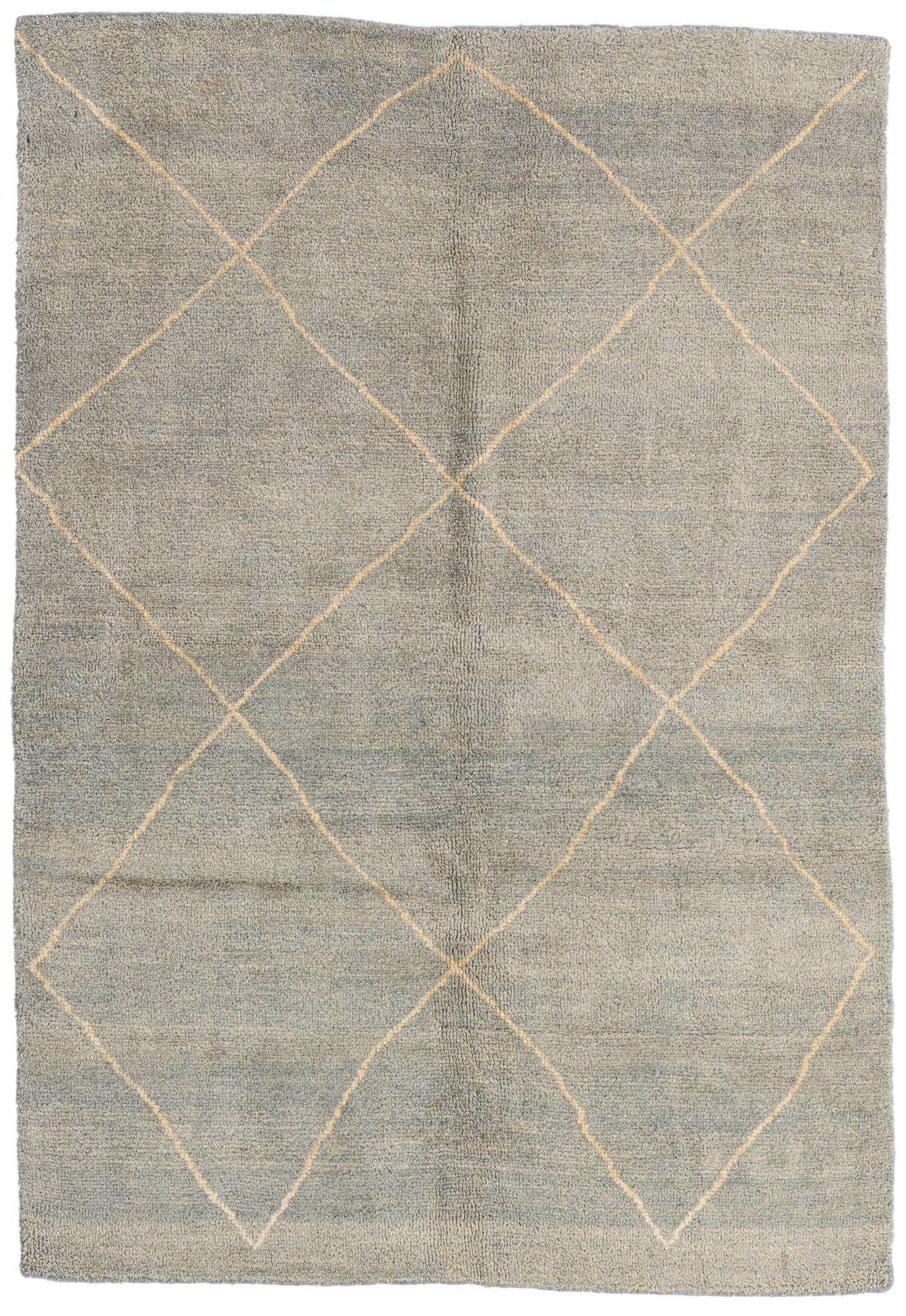 4' 7 x 6' 7 Hand Knotted Moroccan Wool Rug
