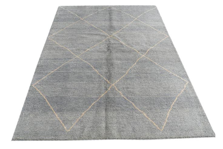 Detail image of 4' 7 x 6' 7 Hand Knotted Moroccan Wool Rug