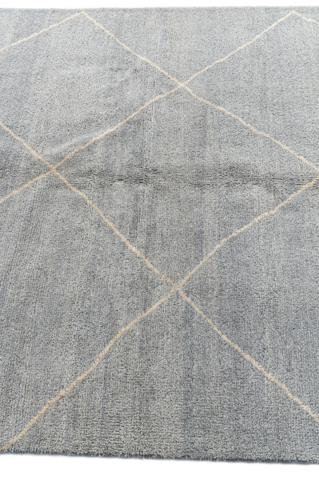4' 7 x 6' 7 Hand Knotted Moroccan Wool Rug