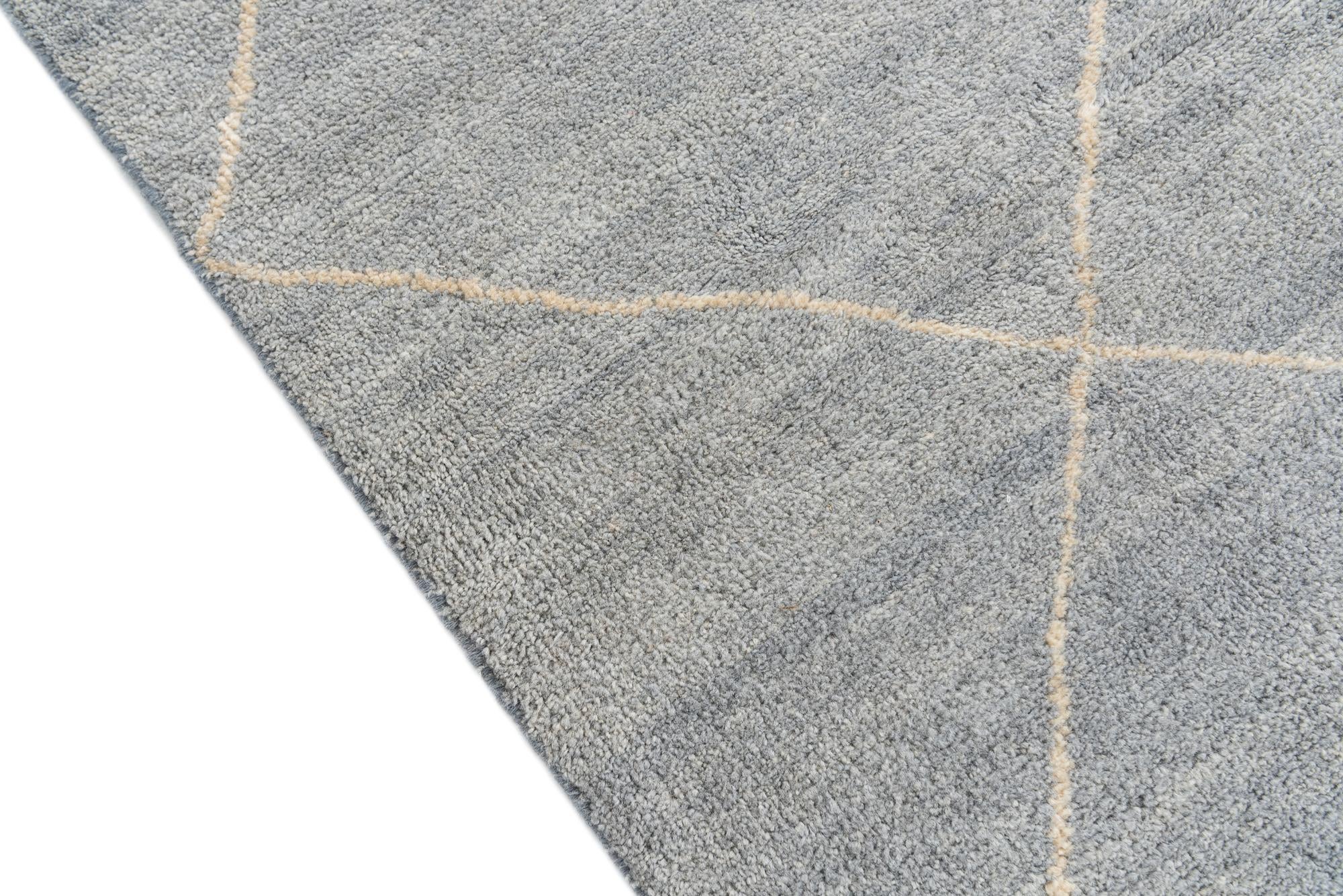4' 7 x 6' 7 Hand Knotted Moroccan Wool Rug