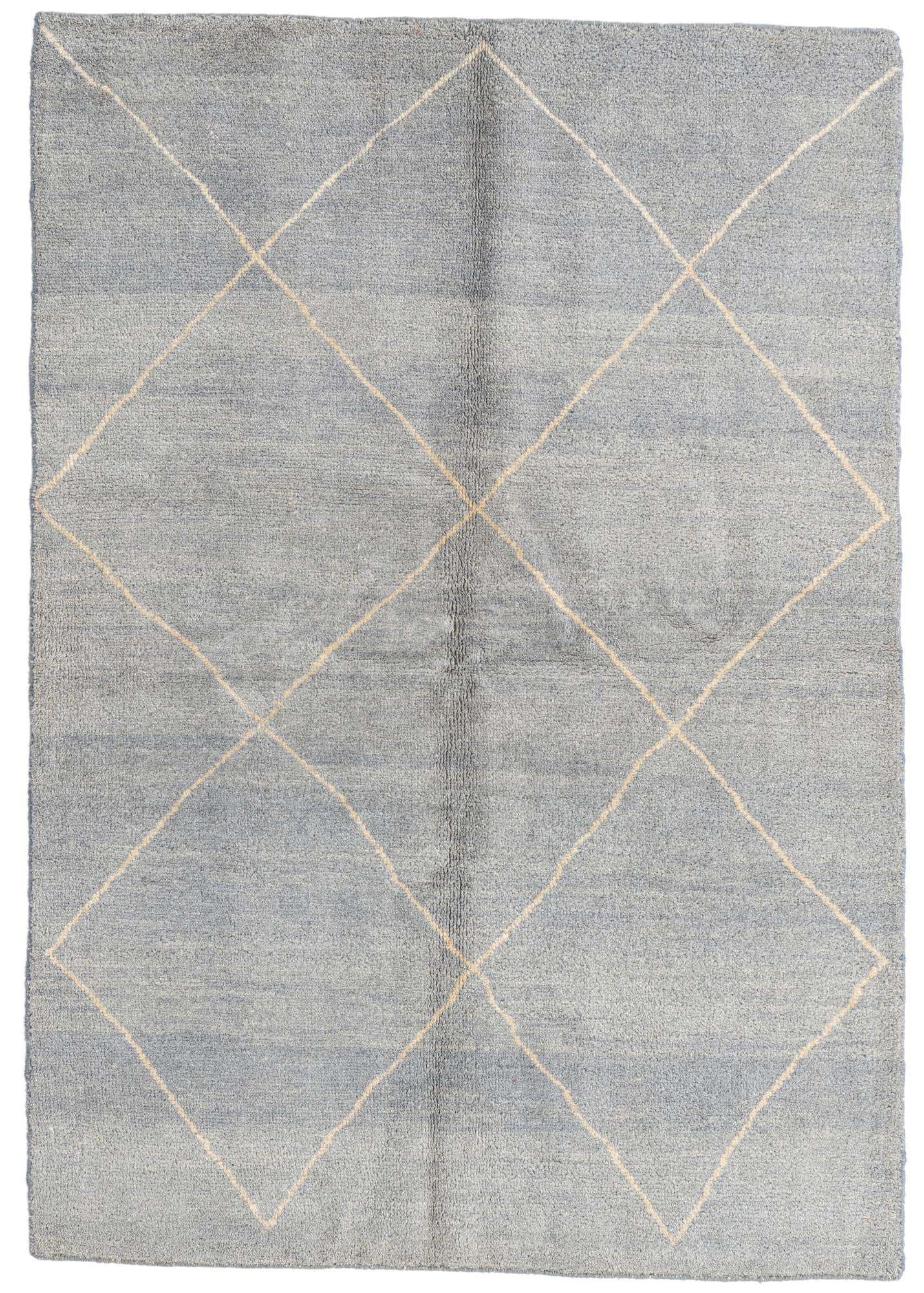 4' 7 x 6' 7 Hand Knotted Moroccan Wool Rug