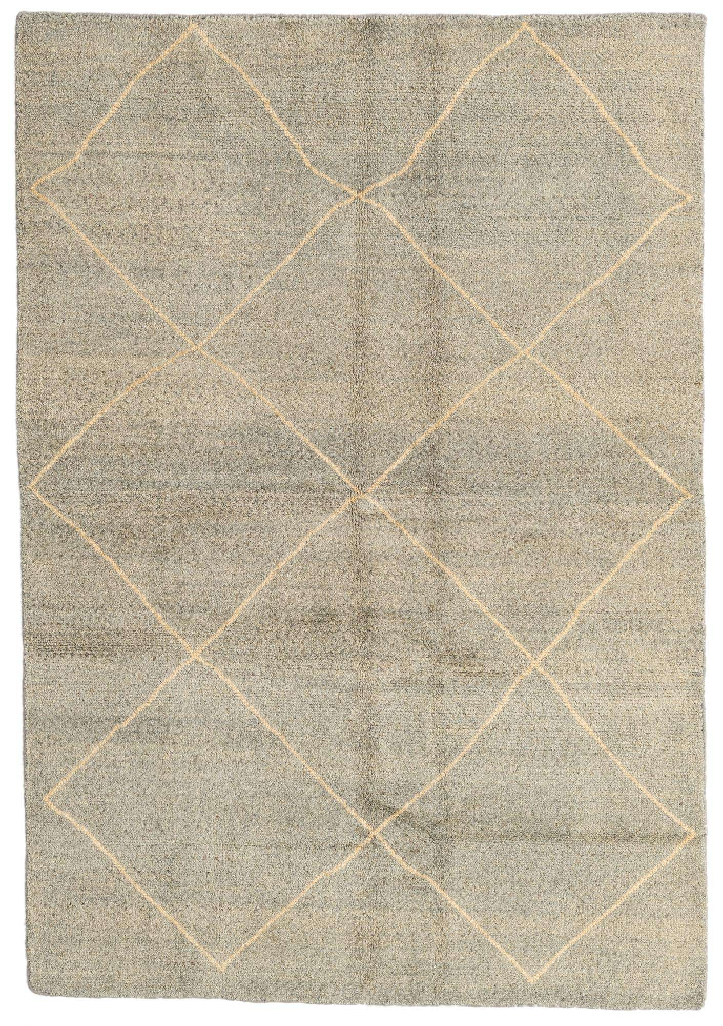 4' 6 x 6' 6 Hand Knotted Moroccan Wool Rug
