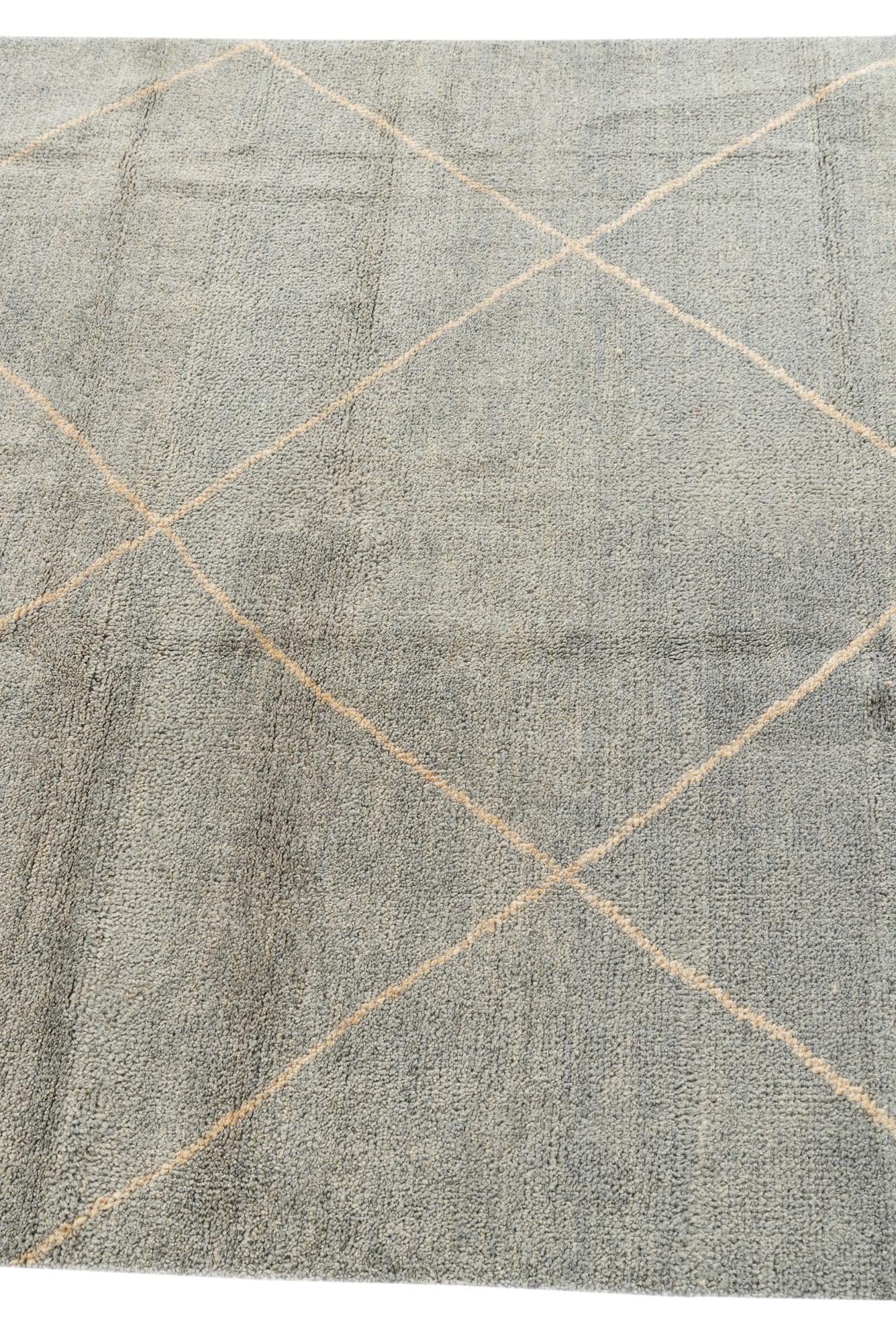 4' 5 x 6' 7 Hand Knotted Moroccan Wool Rug
