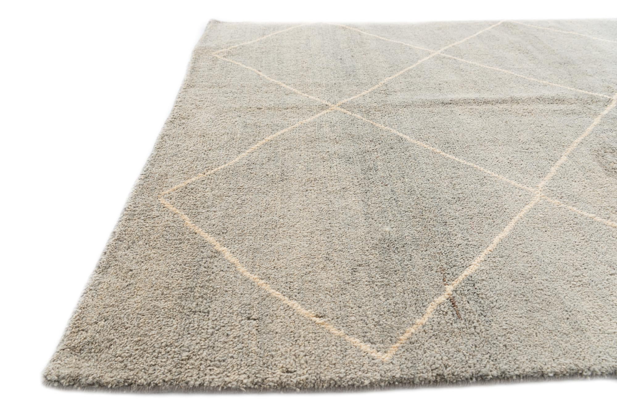 4' 7 x 6' 10 Hand Knotted Moroccan Wool Rug