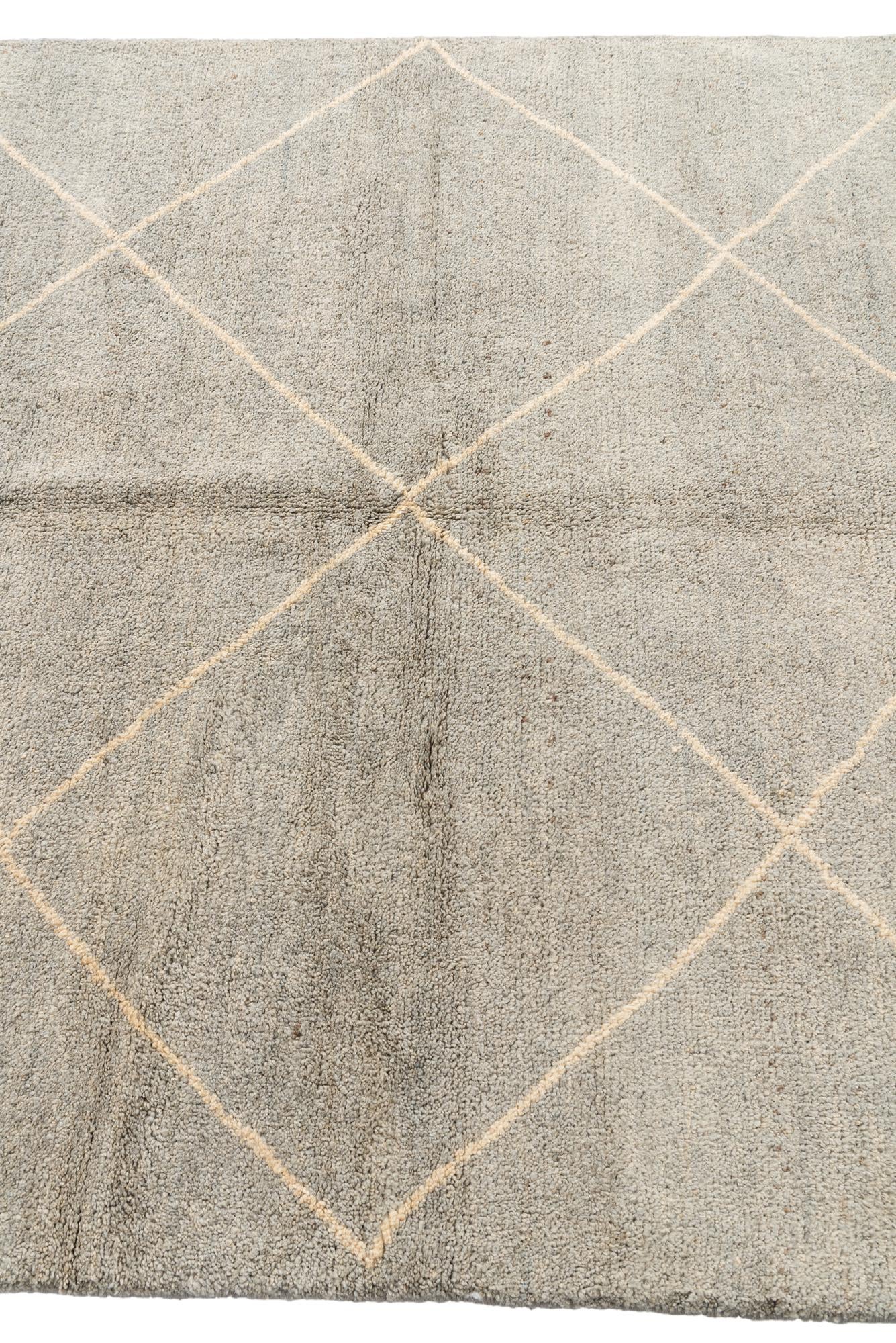 4' 7 x 6' 10 Hand Knotted Moroccan Wool Rug