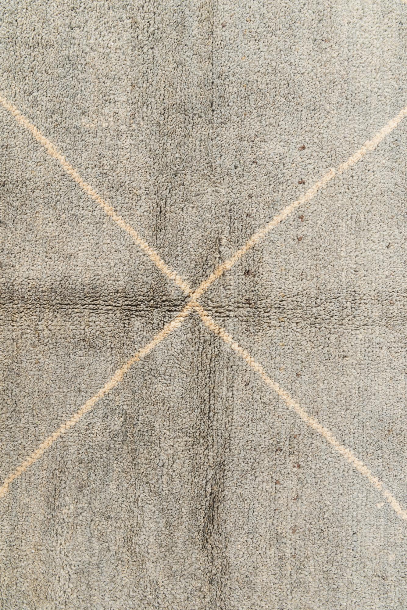 4' 7 x 6' 10 Hand Knotted Moroccan Wool Rug