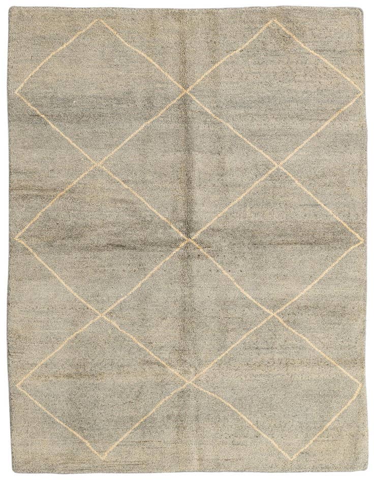 Detail image of 4' 7 x 6' 10 Hand Knotted Moroccan Wool Rug