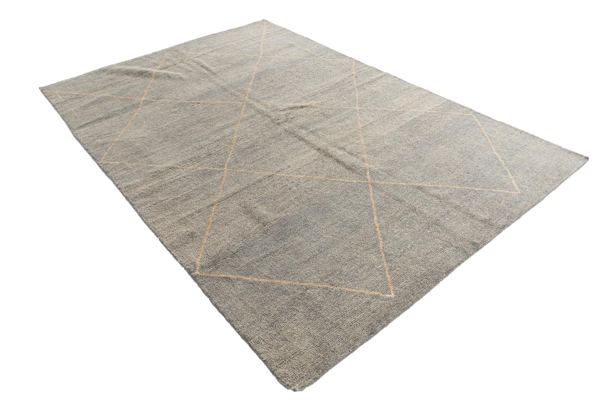 5' 6 x 8' 3 Hand Knotted Moroccan Wool Rug